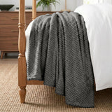 Lily Pebbled Fluffy Fleece Blanket - Cozy Popcorn Textured Throw