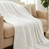 Lily Pebbled Fluffy Fleece Blanket - Cozy Popcorn Textured Throw