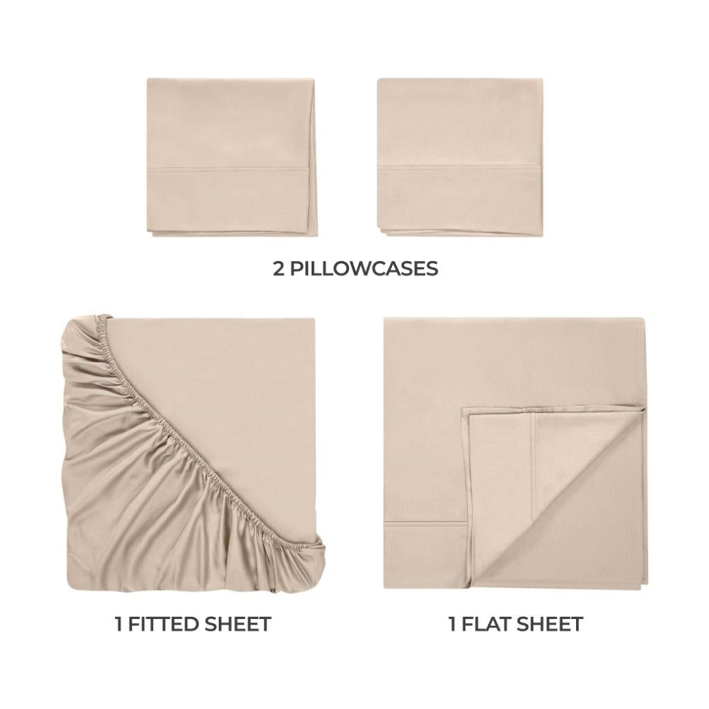 Modal From Beechwood 400 Thread Count Cooling Solid Bed Sheet Set - Linen