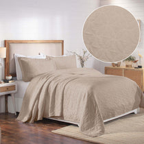 Lightweight Cotton Bedspread Sets 3-Piece Serenity Wedding Ring Jacquard Matelassé - Bedspread by Superior Brand