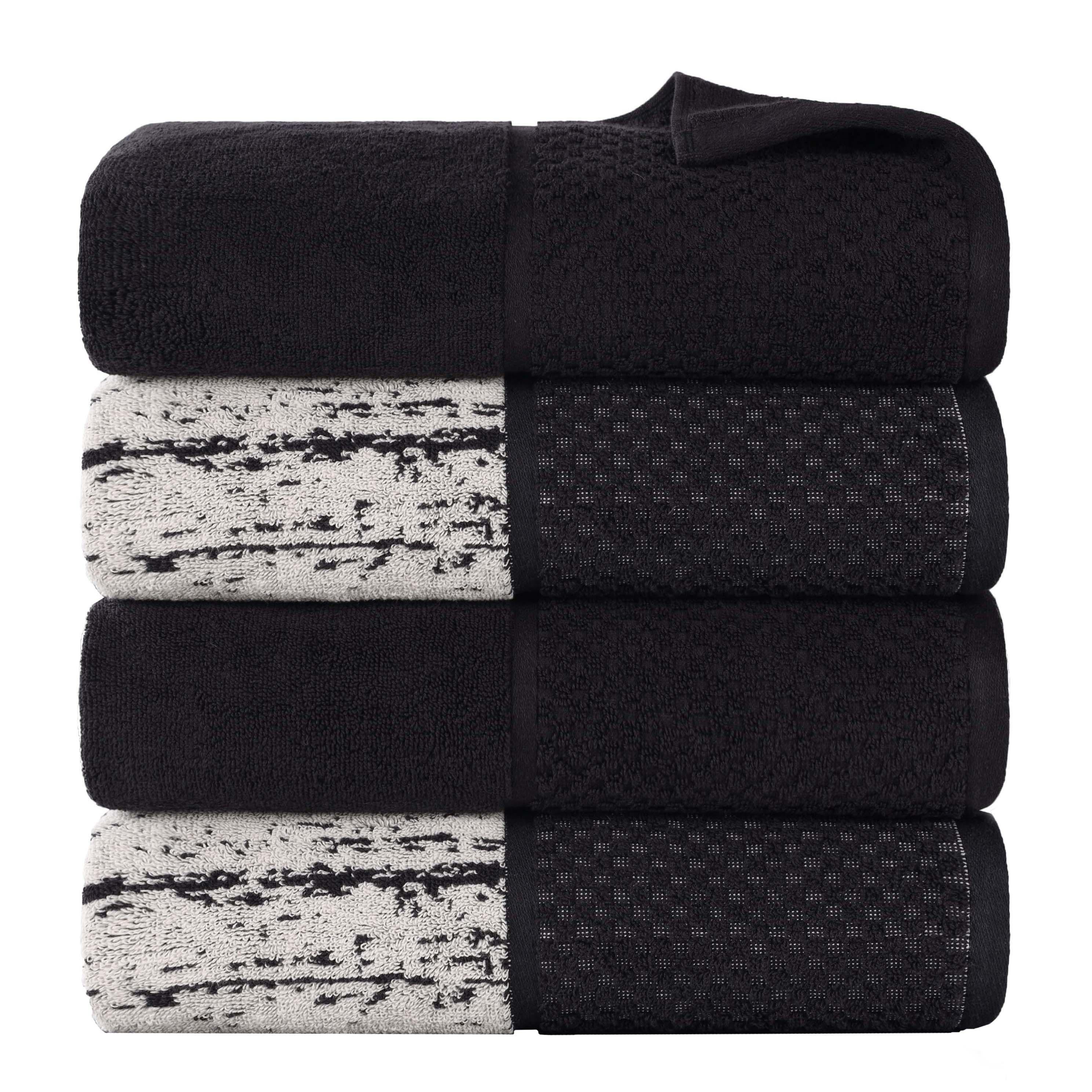Lodie Cotton Jacquard Solid and Two-Toned Bath Towel Set of 4 - Bath Towel by Superior Brand