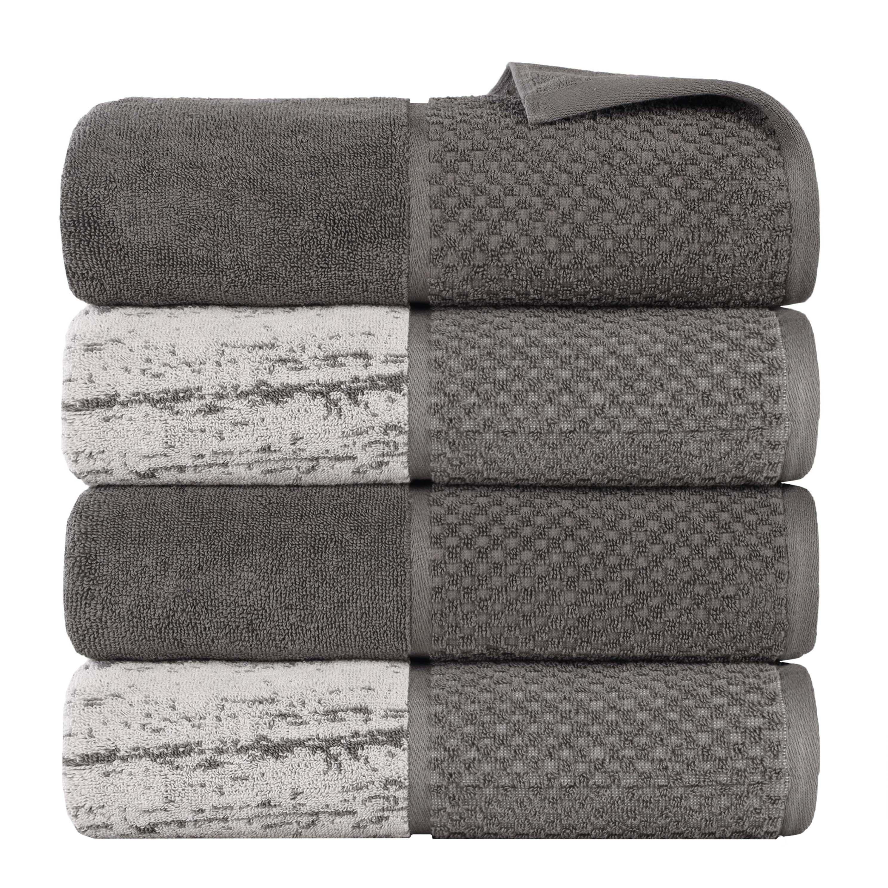 Lodie Cotton Jacquard Solid and Two-Toned Bath Towel Set of 4 - Bath Towel by Superior Brand