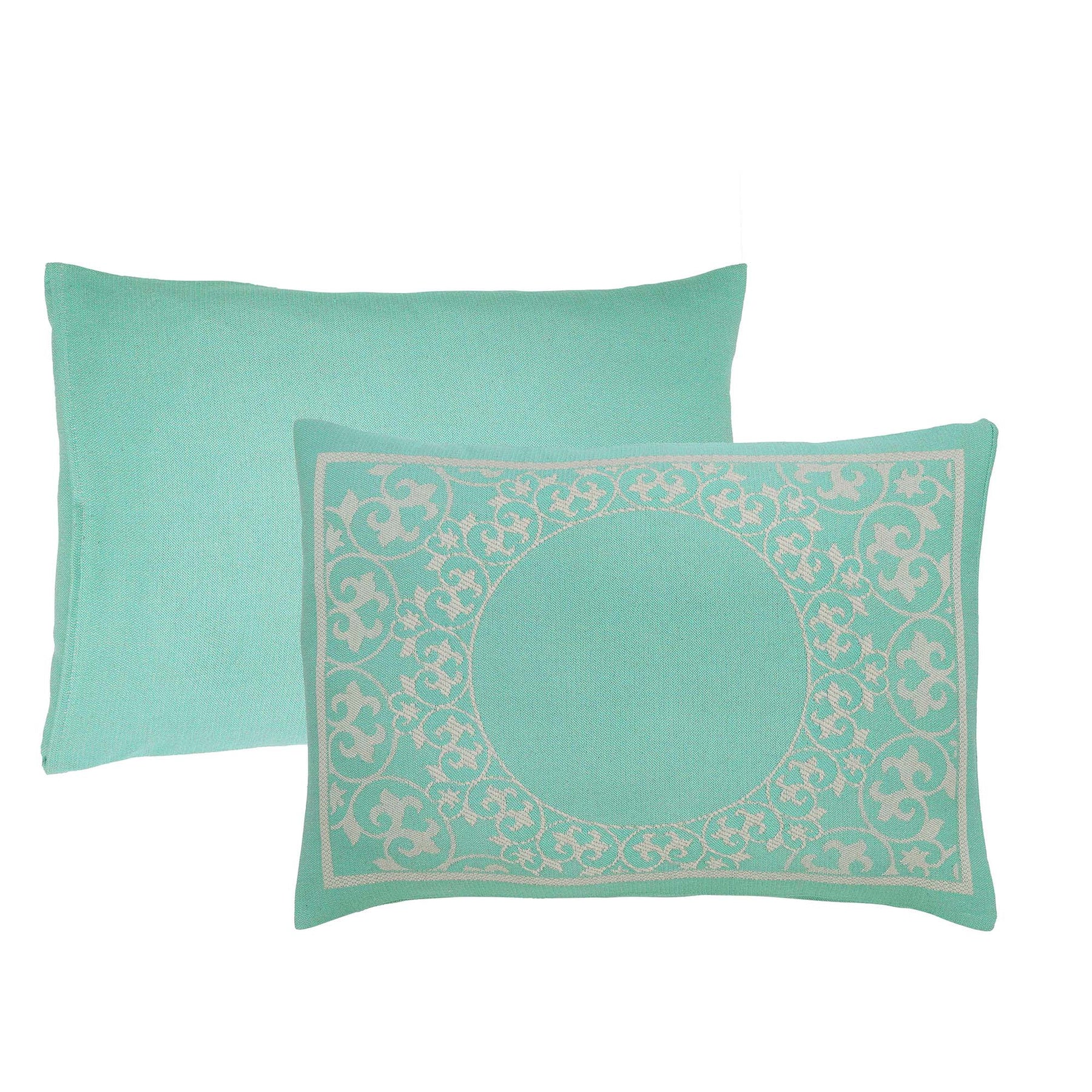 Superior Lyron Cotton Blend Woven Jacquard Vintage Floral Scroll Lightweight Bedspread and Sham Set - Turquoise