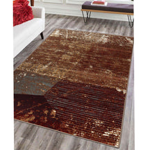 Superior Mabel Abstract Contemporary Indoor Area Rug or Runner  -Brown-Rust