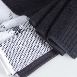 Marble and Solid Jacquard Cotton Hand Towel Set - 6 Piece