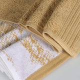 Marble and Solid Jacquard Cotton Hand Towel Set - 6 Piece