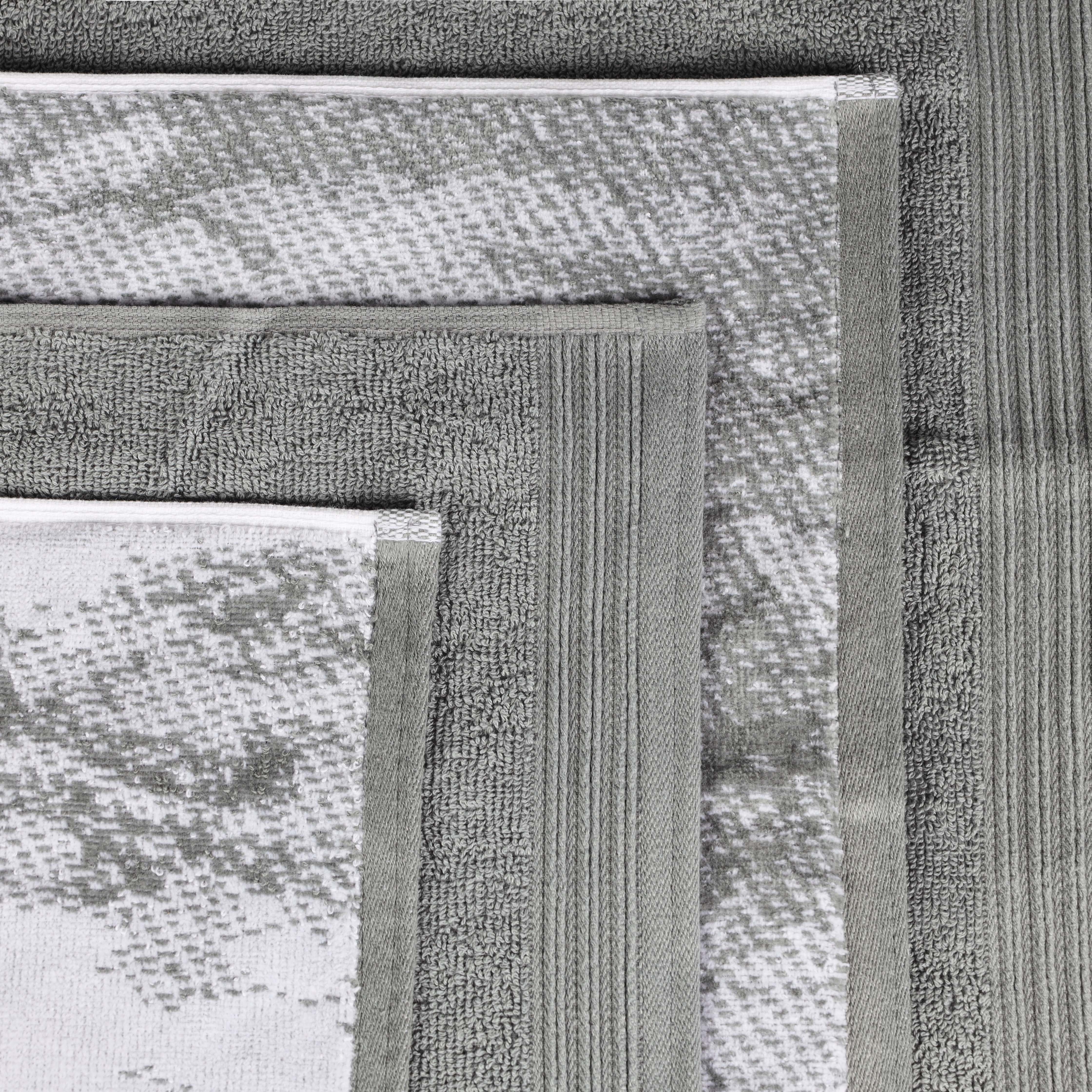 Cotton Marble and Solid Quick Dry 10 Piece Assorted Bathroom Towel Set - Towel Set by Superior