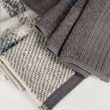 Marble and Solid Jacquard Cotton Hand Towel Set - 6 Piece