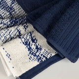 Marble and Solid Jacquard Cotton Hand Towel Set - 6 Piece