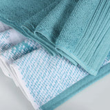 Marble and Solid Jacquard Cotton Hand Towel Set - 6 Piece