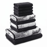 Marble Solid and Jacquard Assorted Cotton Towel Set - 10 Piece