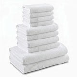 Marble Solid and Jacquard Assorted Cotton Towel Set - 10 Piece
