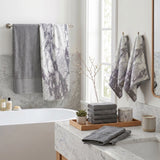 Marble Solid and Jacquard Assorted Cotton Towel Set - 10 Piece