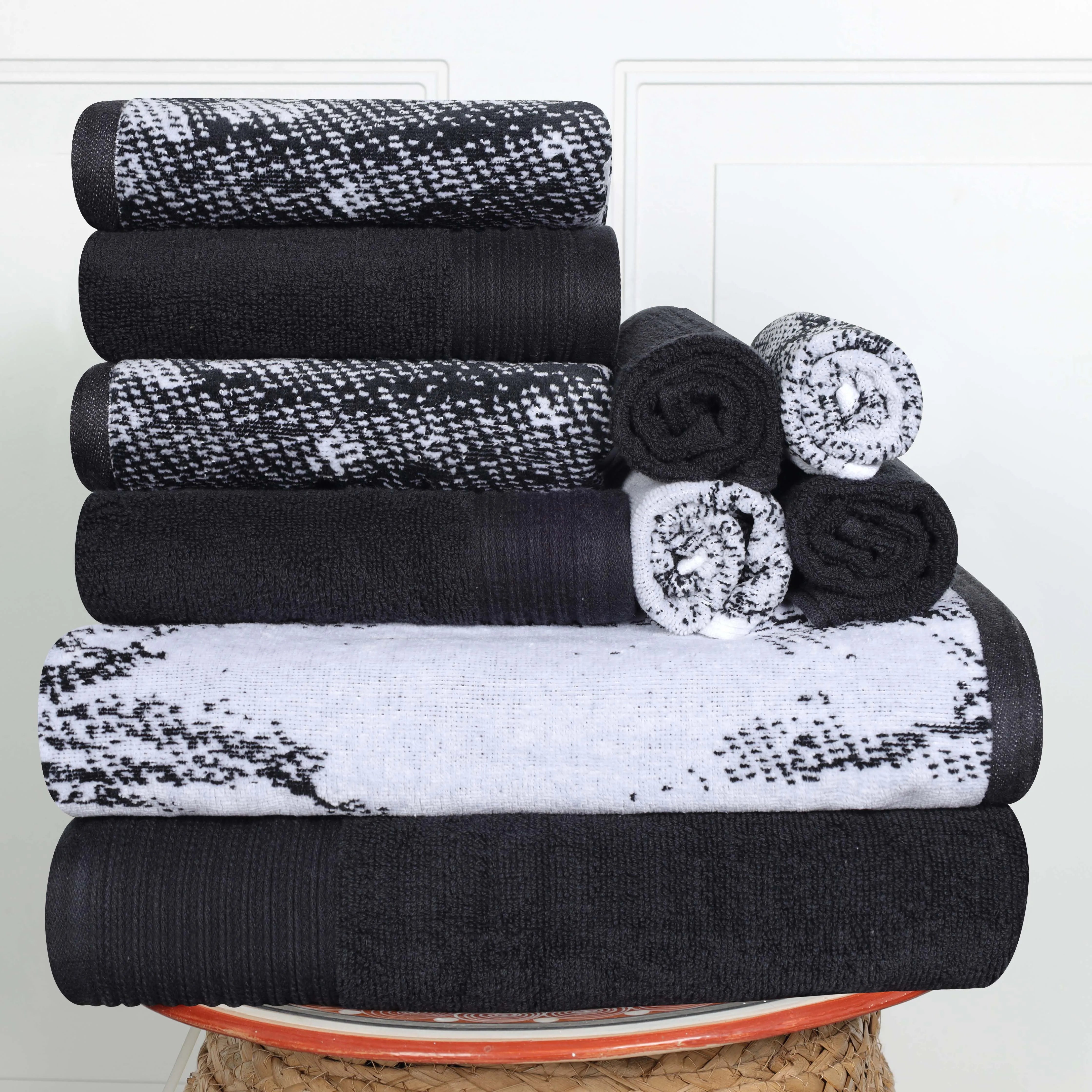 Marble Cotton Textured Towel Set 10-Piece - Towel Set by Superior Brand