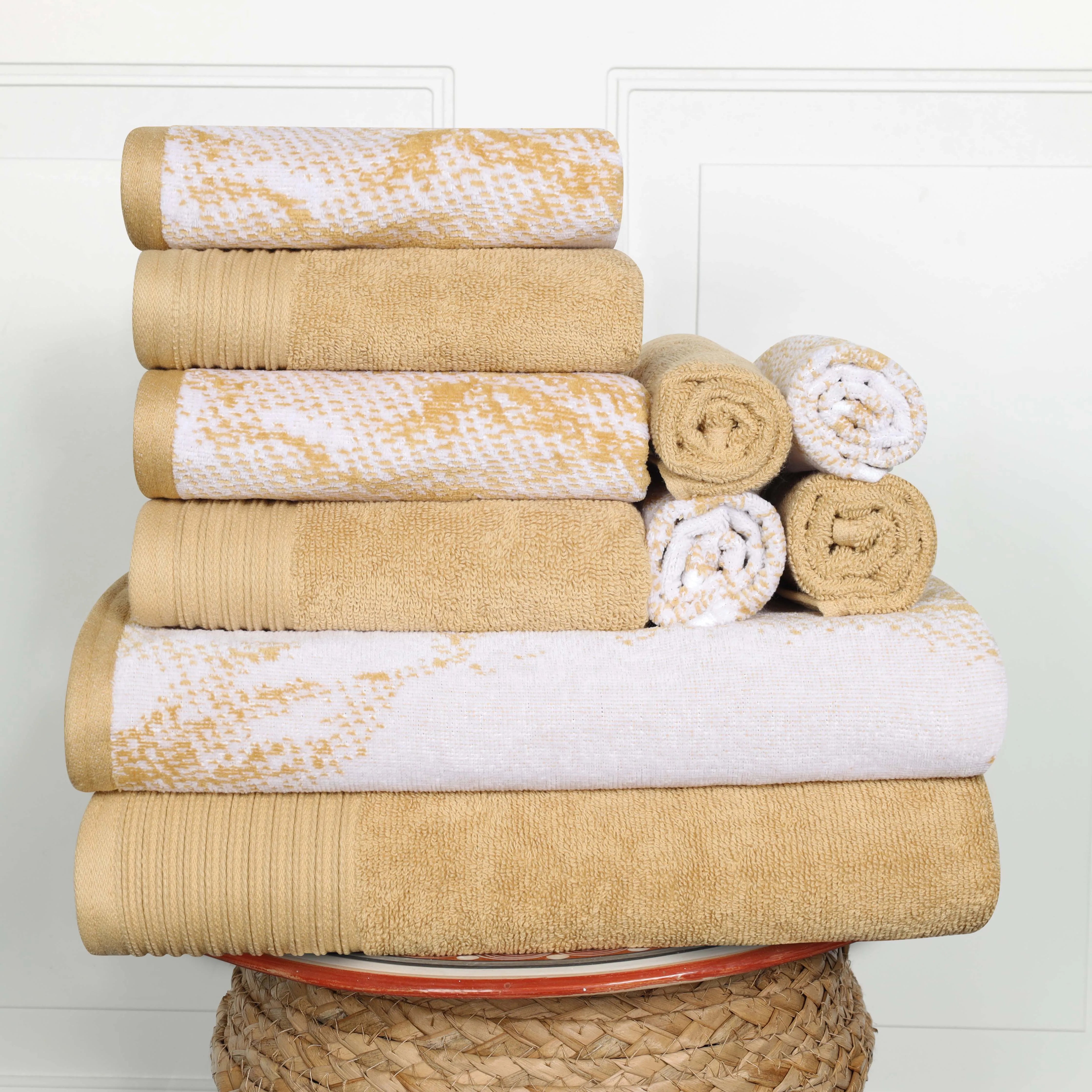 Marble Cotton Textured Towel Set 10-Piece - Towel Set by Superior Brand