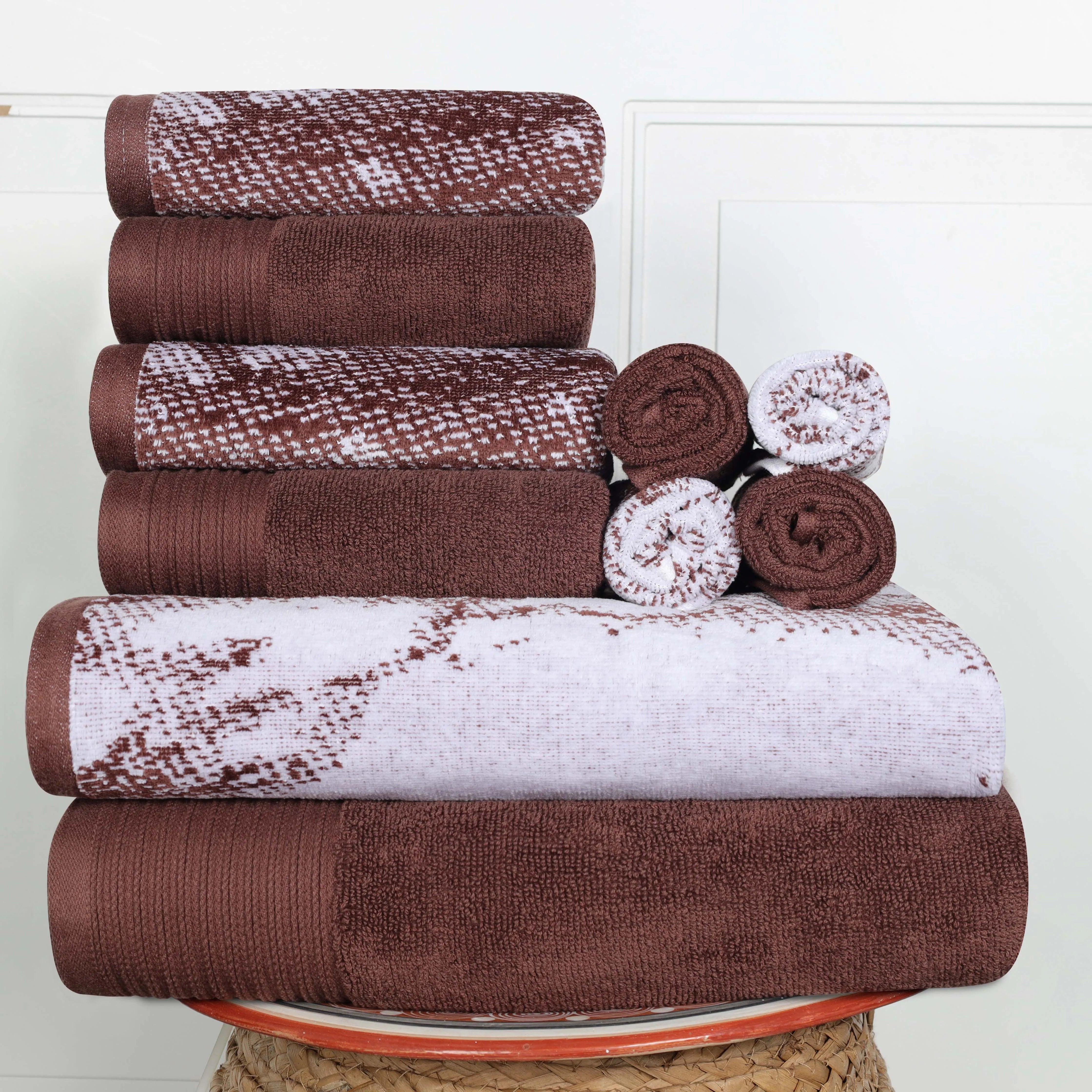 Marble Cotton Textured Towel Set 10-Piece - Towel Set by Superior Brand