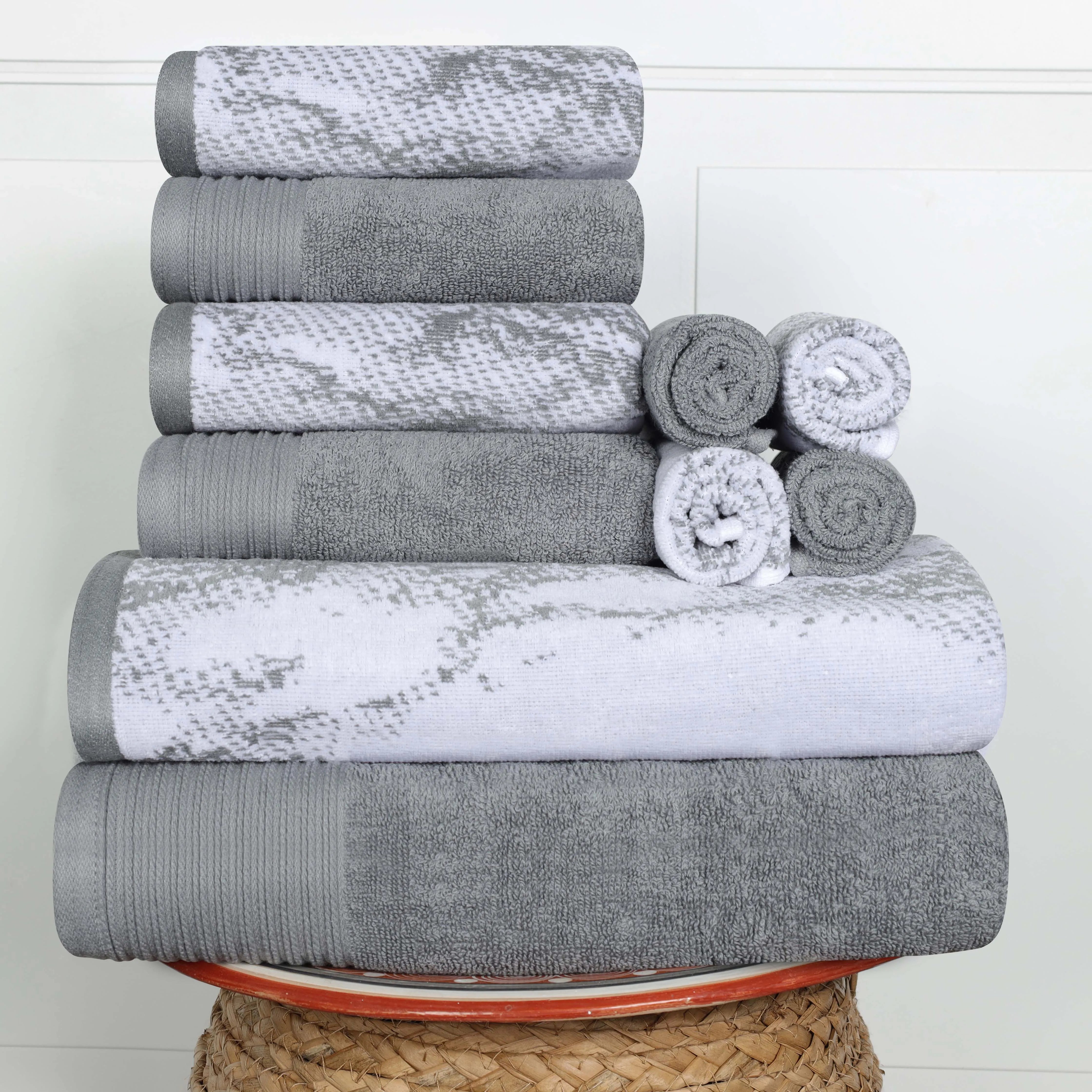 Marble Cotton Textured Towel Set 10-Piece - Towel Set by Superior Brand