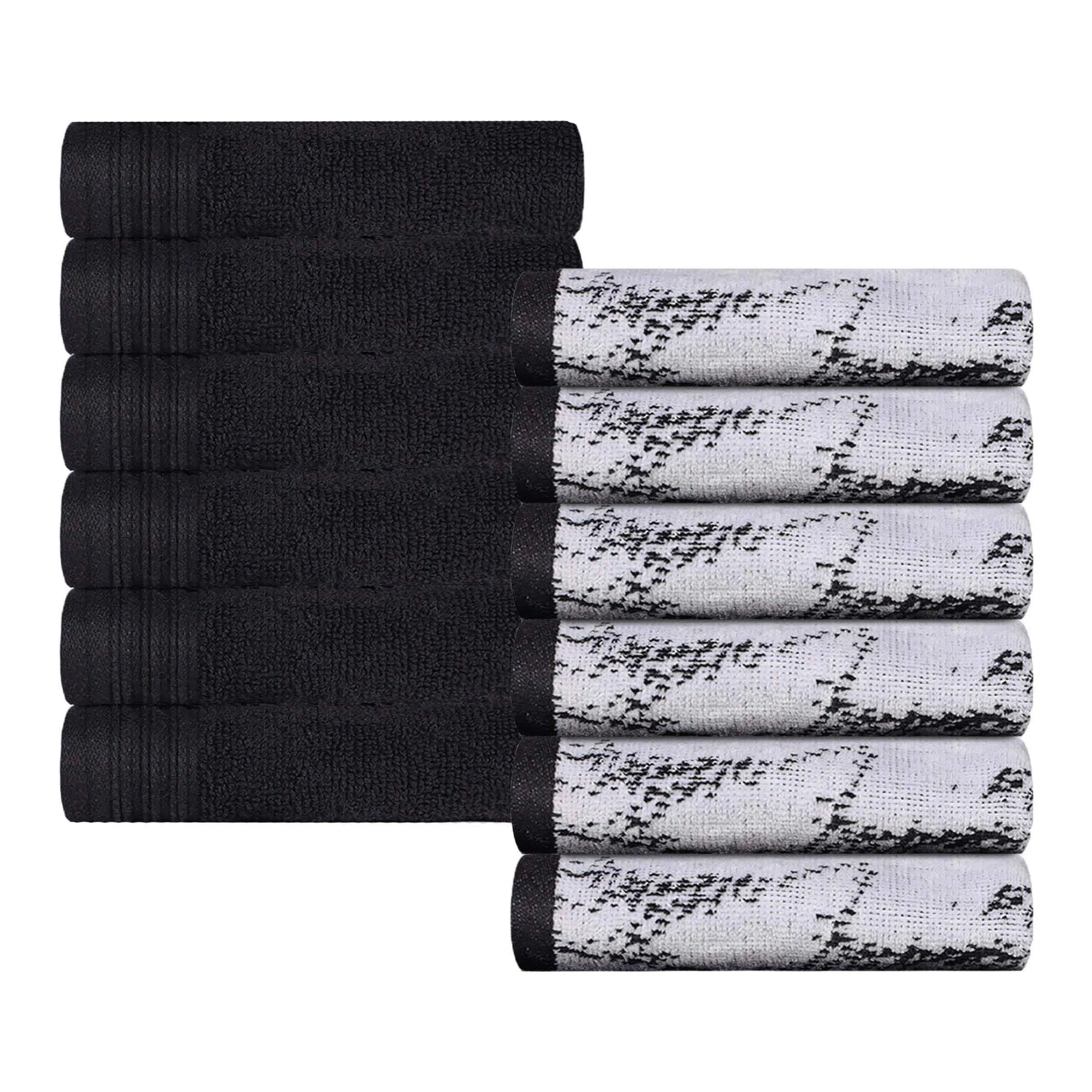 Cotton Jacquard and Solid Face Towel Set 12 Piece - Face Towel by Superior Brand