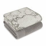 Marble & Solid Oversized Cotton Bath Sheets – Mixed 2 Piece Set