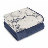 Marble & Solid Oversized Cotton Bath Sheets – Mixed 2 Piece Set