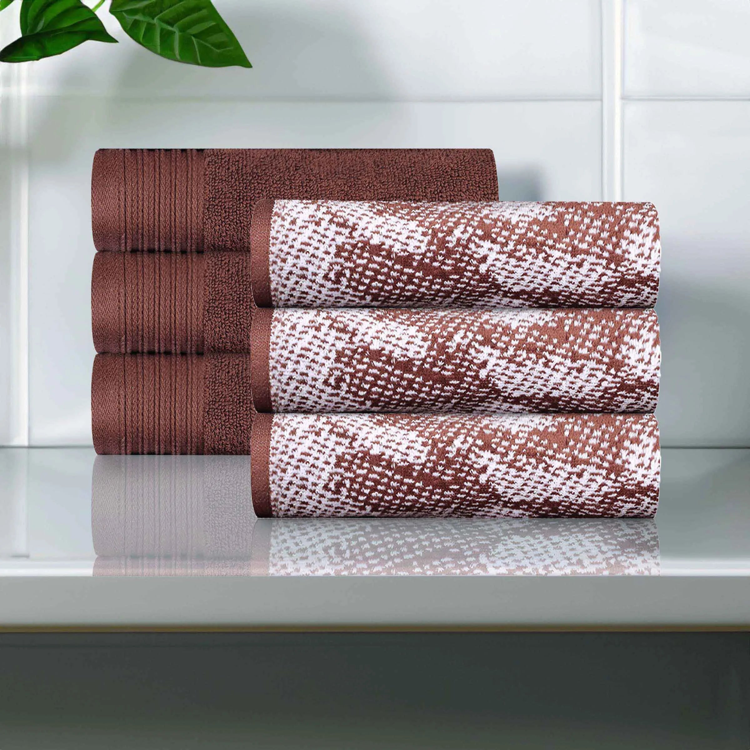 Cotton Marble and Solid Medium Weight Hand Towel Set of 6 - Hand Towel by Superior Brand