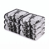 Marble Jacquard and Solid Cotton Hand Towel Set - 6 Piece