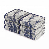 Marble Jacquard and Solid Cotton Hand Towel Set - 6 Piece