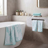 Marble Jacquard with Solid Assorted Cotton Towel Set - 6 Piece