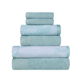 Marble Cotton Jacquard and Solid Towel Set 6 Piece