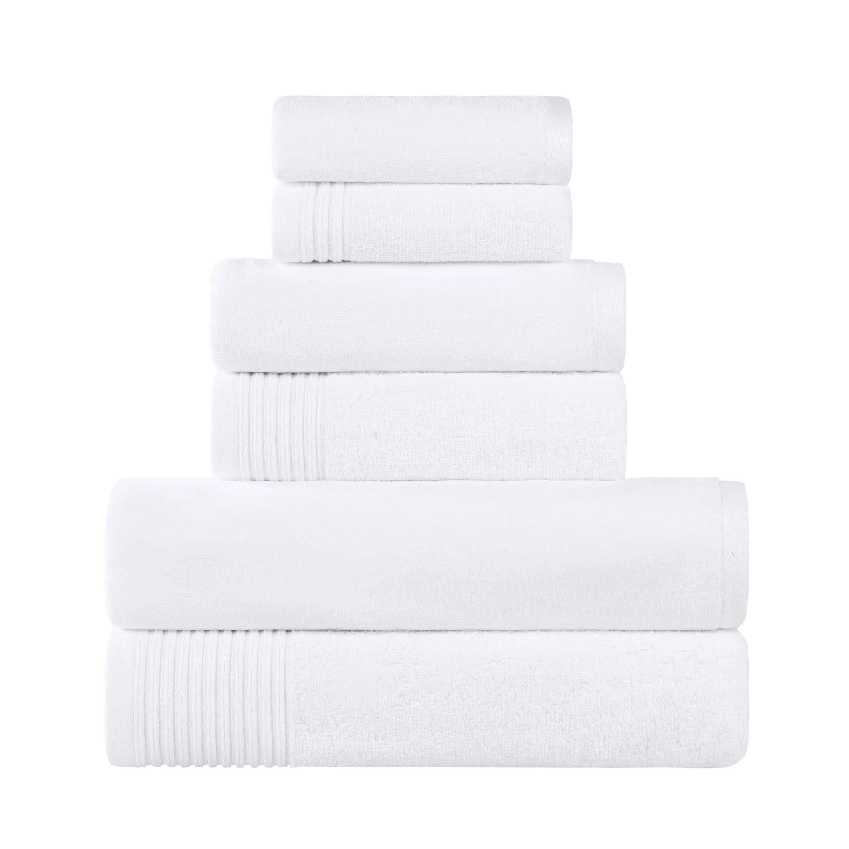 Cotton Marble and Solid Quick Dry 6 Piece Assorted Bathroom Towel Set - Towel Set by Superior Brand