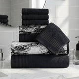 Marble Solid and Jacquard Assorted Cotton Towel Set - 8 Piece