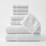 Marble Solid and Jacquard Assorted Cotton Towel Set - 8 Piece
