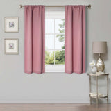 Solid Room Darkening Rod Pocket Blackout Curtain Panels, Set of 2