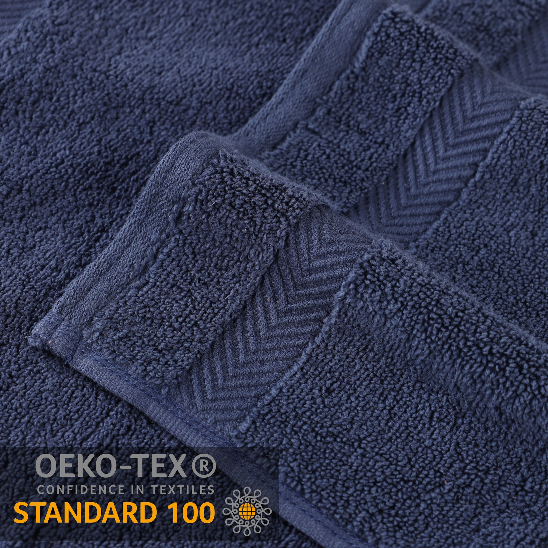 Zero Twist Cotton Solid Ultra-Soft Absorbent Hand Towel - Midnight Blue