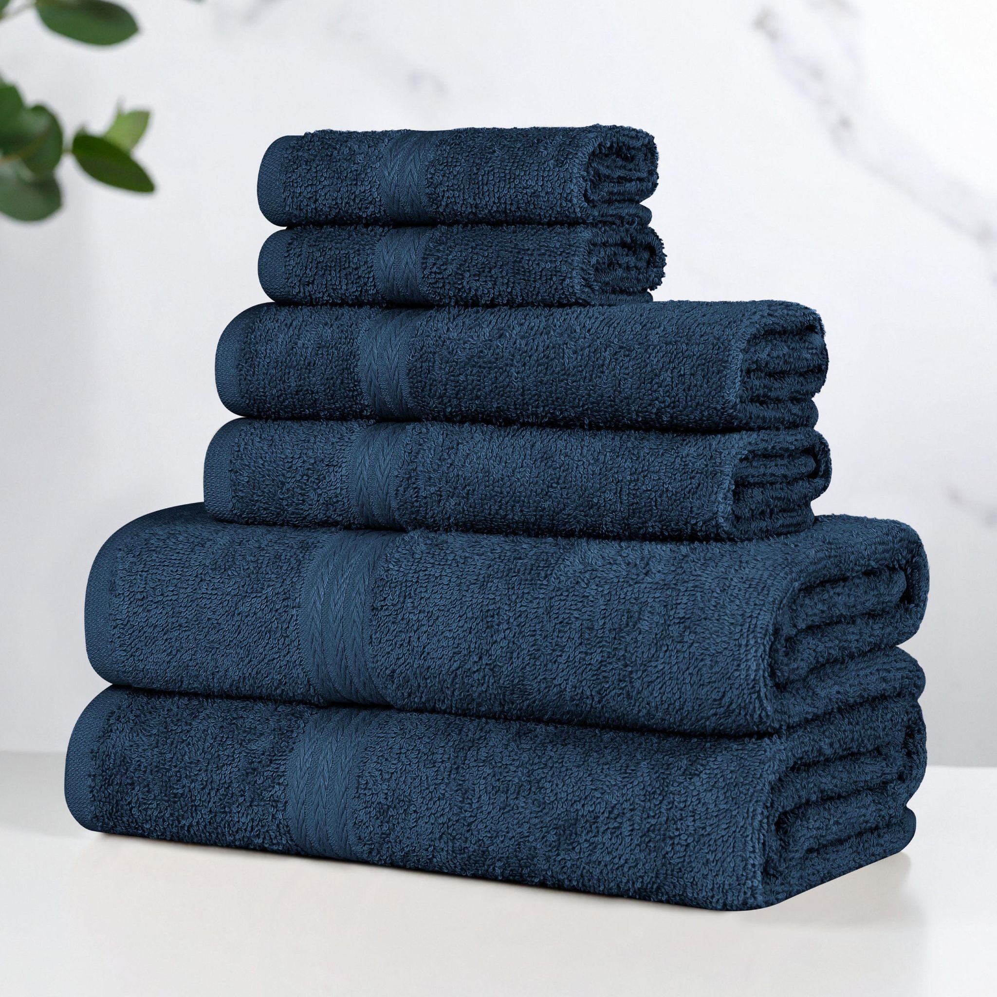 Miami 100% Cotton 6-Piece Towel Set - Lightweight & Quick-Drying