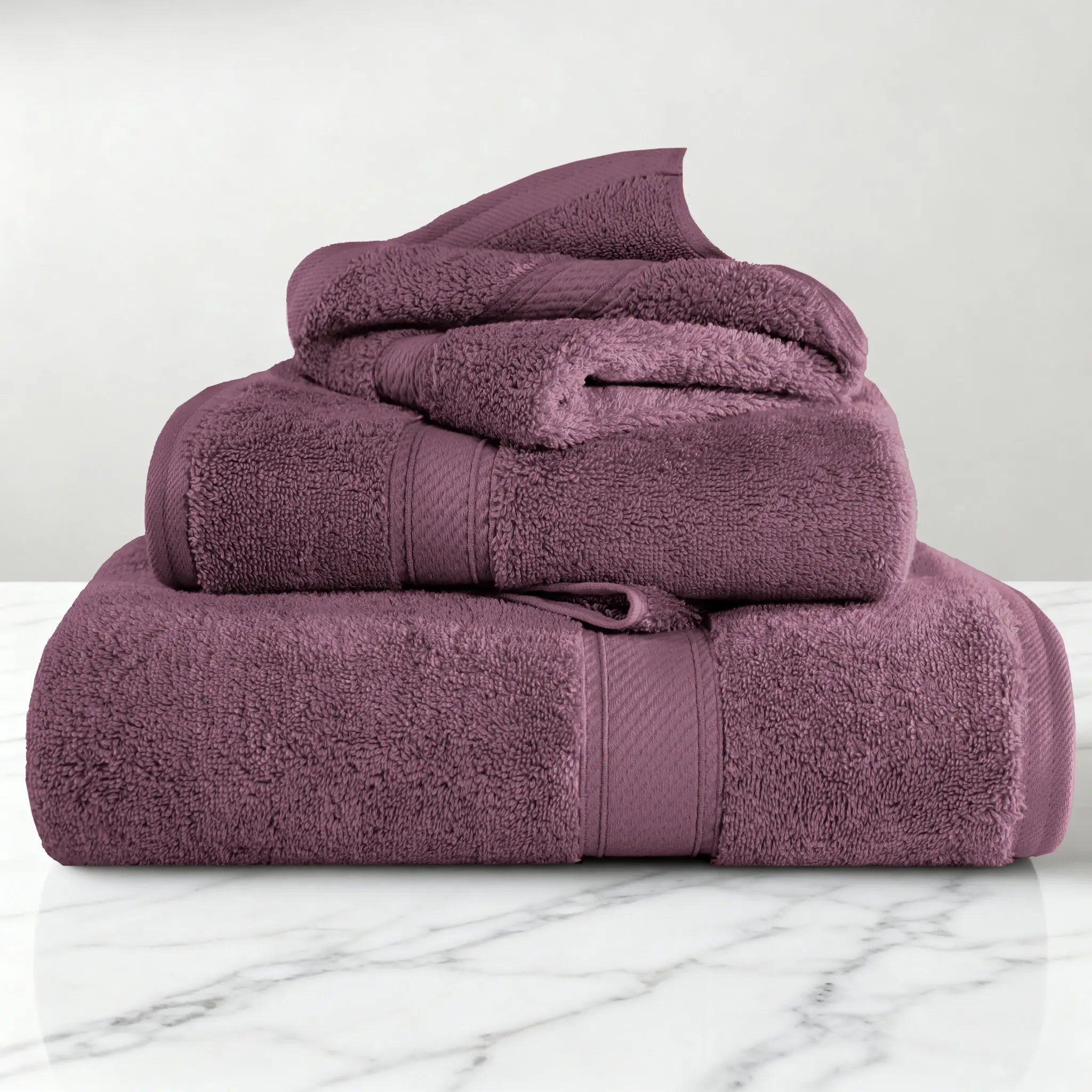 Egyptian Cotton Madison Plush Towel Set 3 Piece - Egyptian Cotton Towel Set by Superior Brand