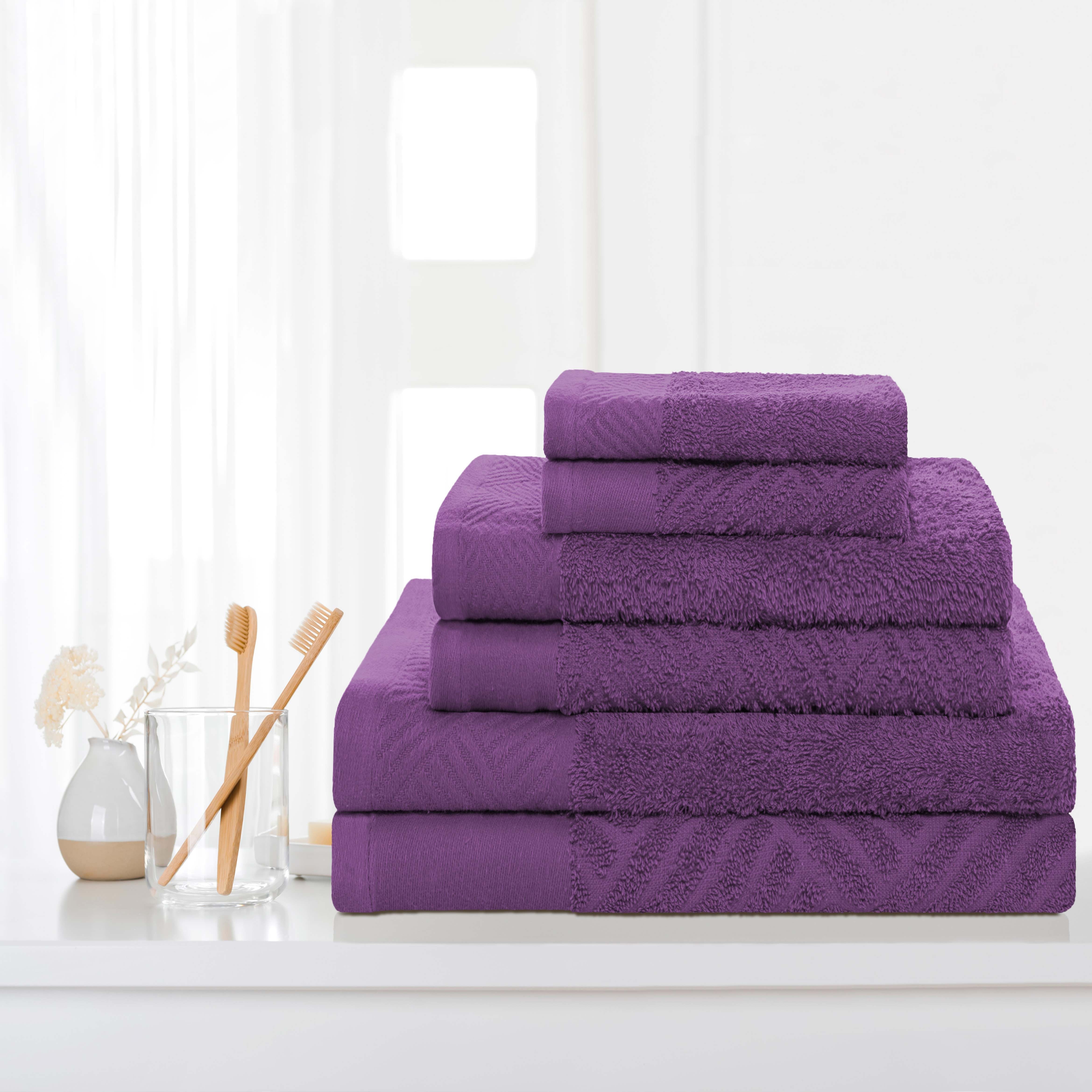 Egyptian Cotton Basketweave Towel Set 6 Piece - Egyptian Cotton Towel Set by Superior Brand