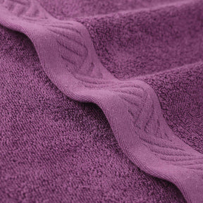 Basketweave Egyptian Cotton Solid 3 Piece Assorted Towel Set - MajesticPurple