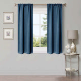 Solid Room Darkening Rod Pocket Blackout Curtain Panels, Set of 2