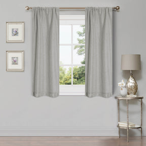 Linen Pattern Washable Room Darkening Blackout Curtains, Set of 2 - Marshmallow