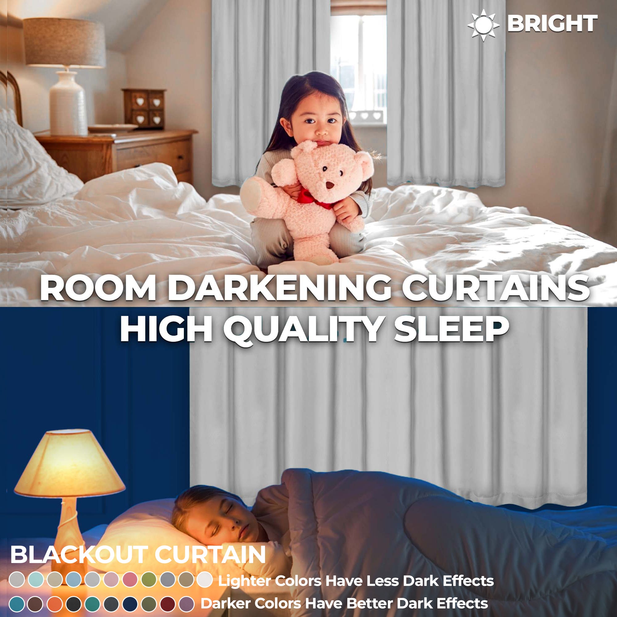 Solid Room Darkening Rod Pocket Blackout Curtain Panels, Set of 2 - Blackout Curtains by Superior