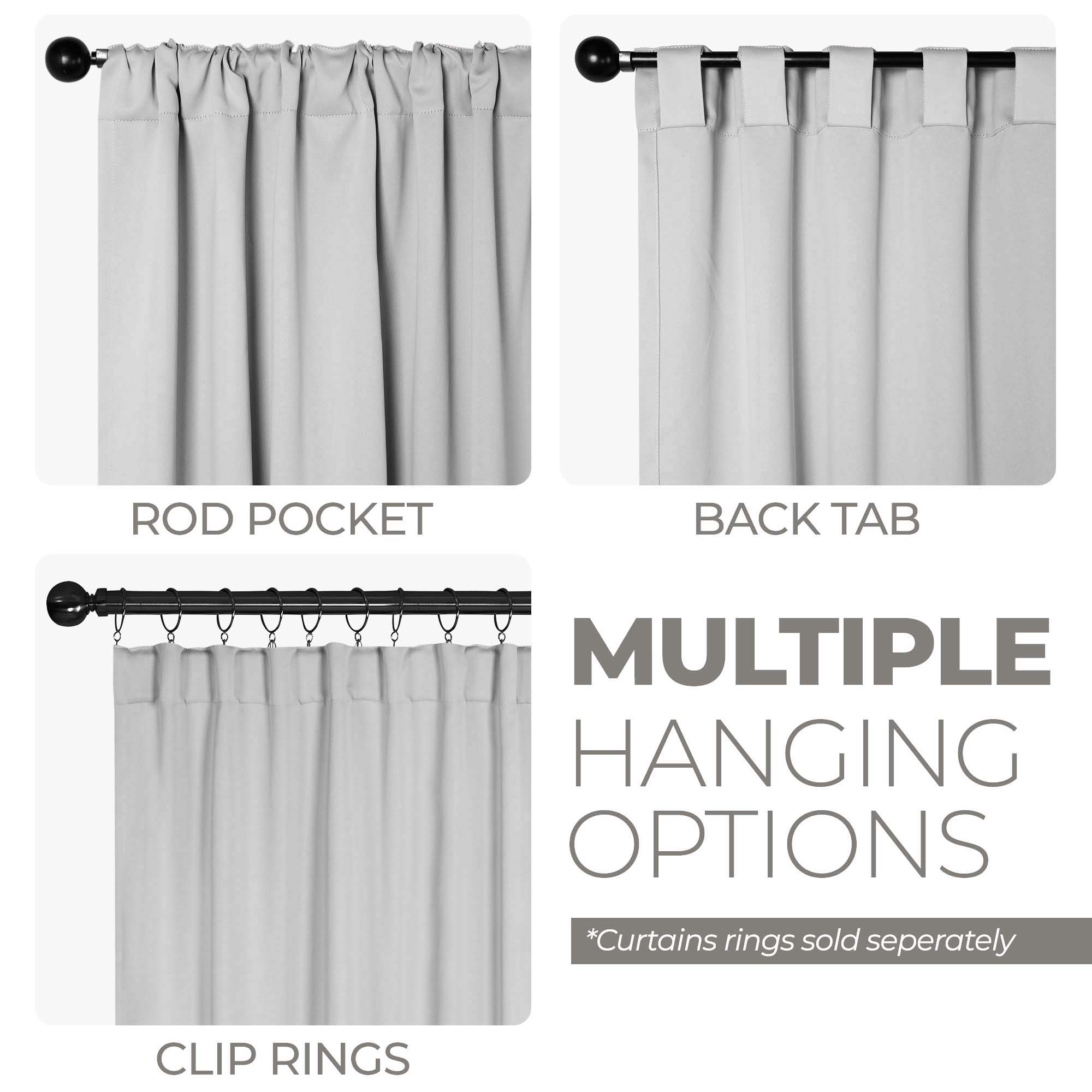 Solid Room Darkening Blackout Curtain Panels, Back Tabs, Set of 2 - Blackout Curtains by Superior