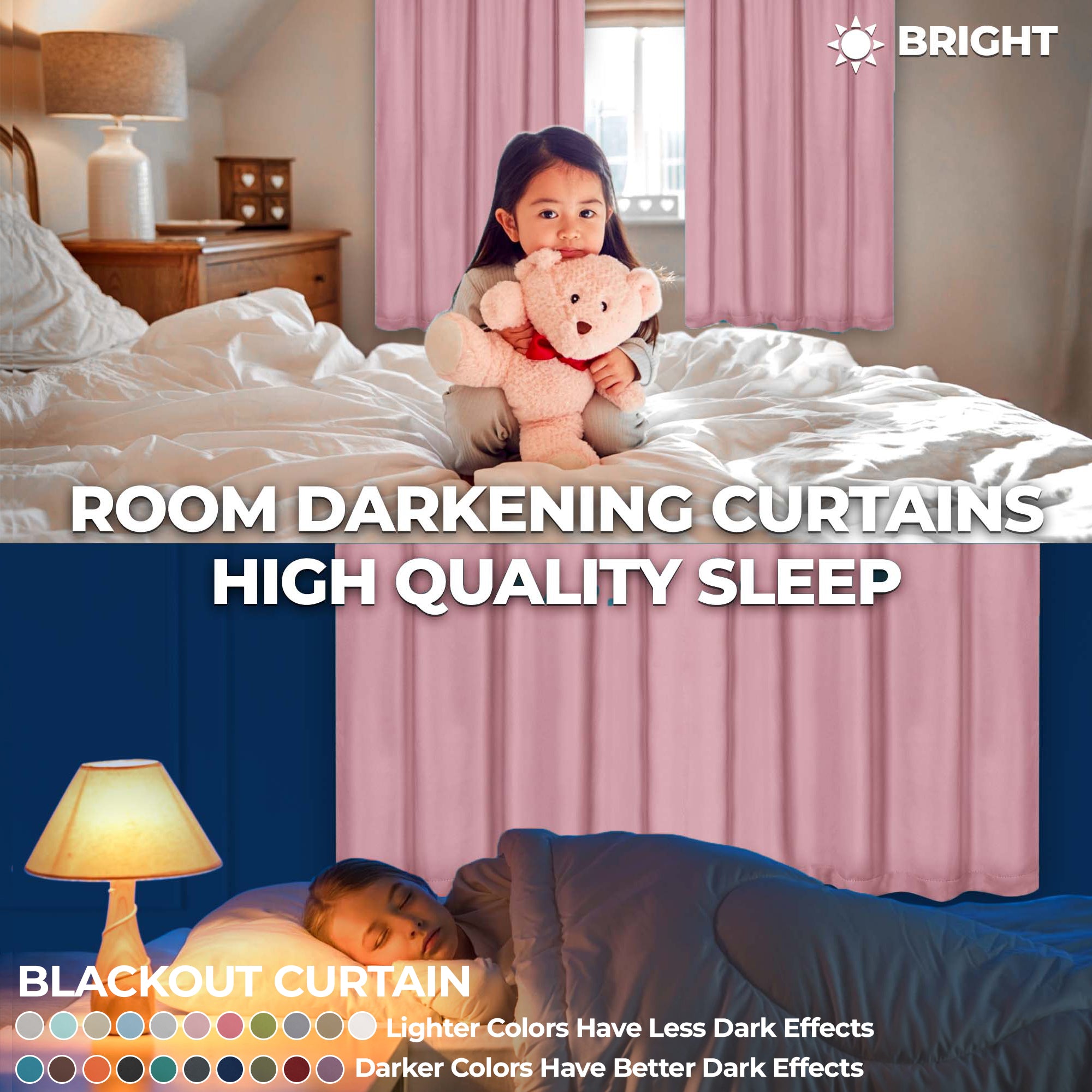 Solid Room Darkening Rod Pocket Blackout Curtain Panels, Set of 2 - Blackout Curtains by Superior