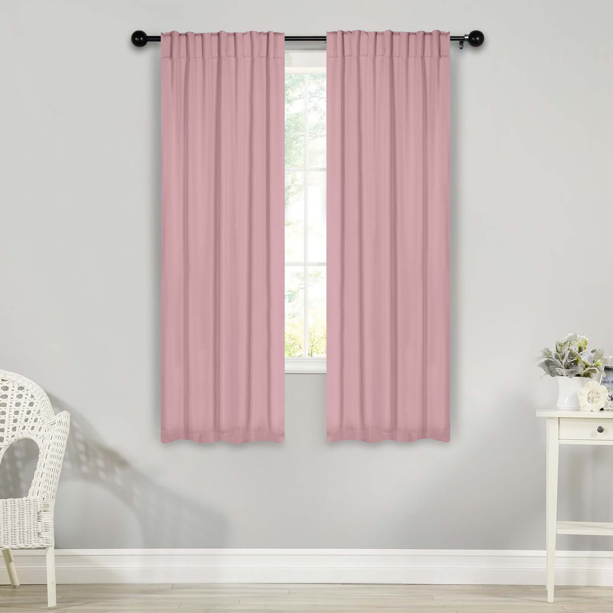 Solid Room Darkening Blackout Curtain Panels, Back Tabs, Set of 2 - Blackout Curtains by Superior
