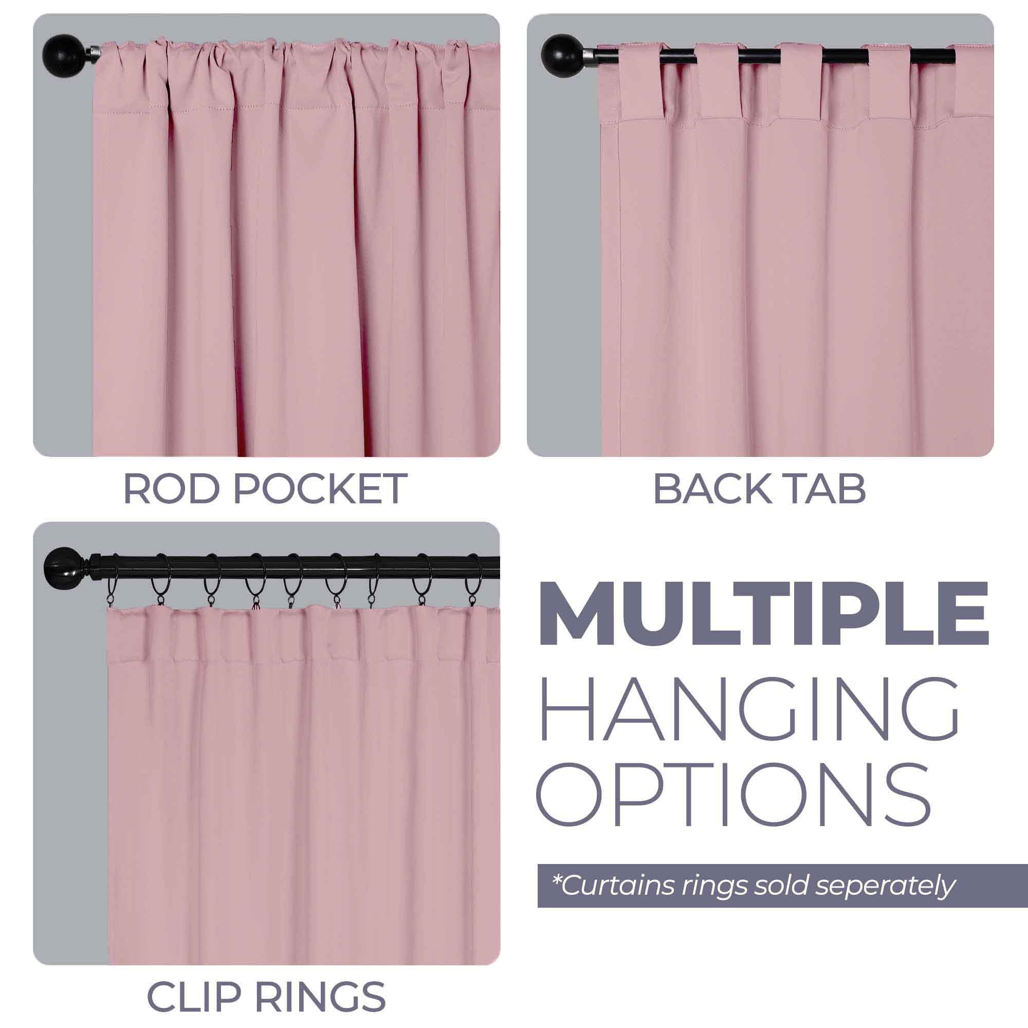 Solid Room Darkening Blackout Curtain Panels, Back Tabs, Set of 2 - Blackout Curtains by Superior