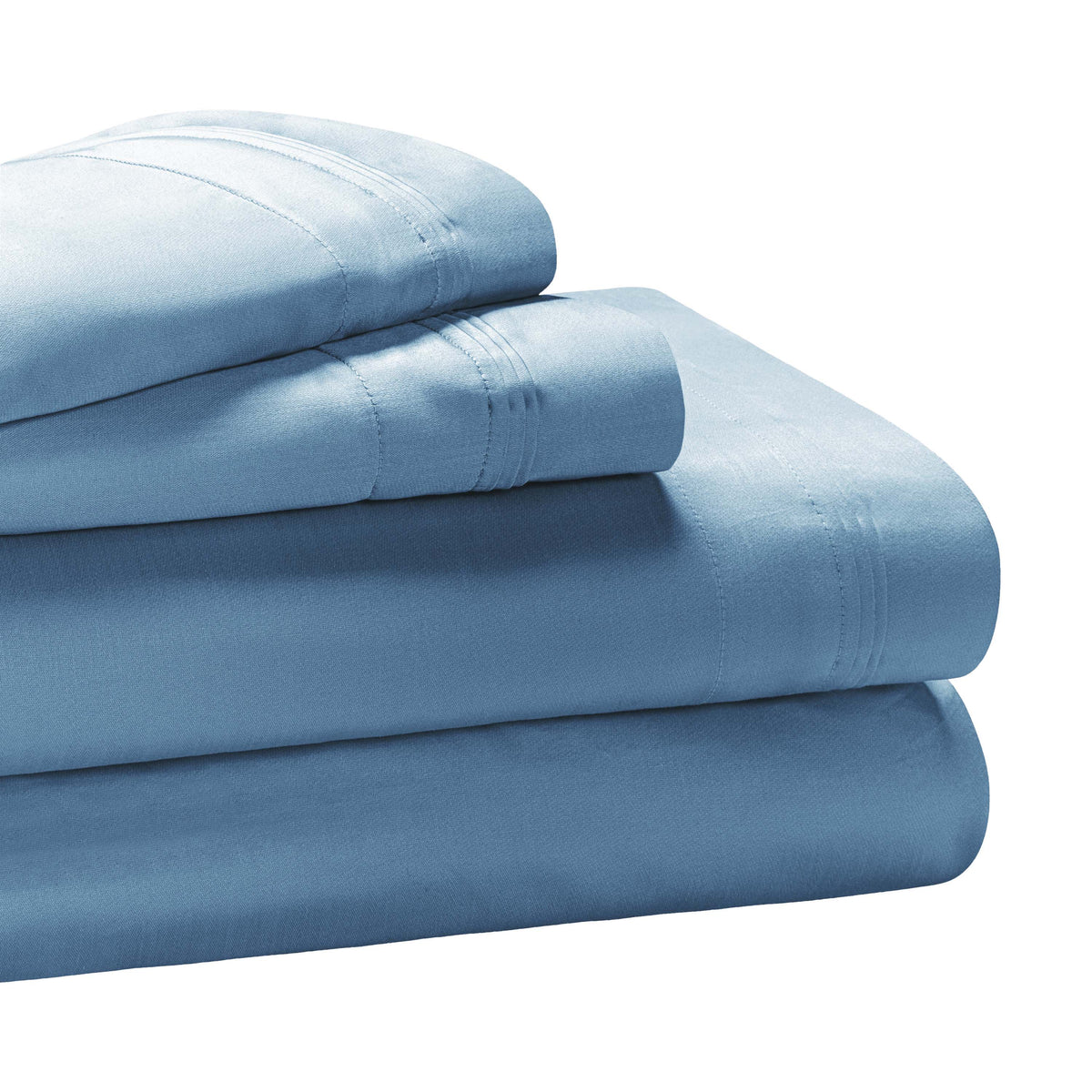 Egyptian Cotton 1000 Thread Count Solid Sheet Set Olympic Queen - MediumBlue