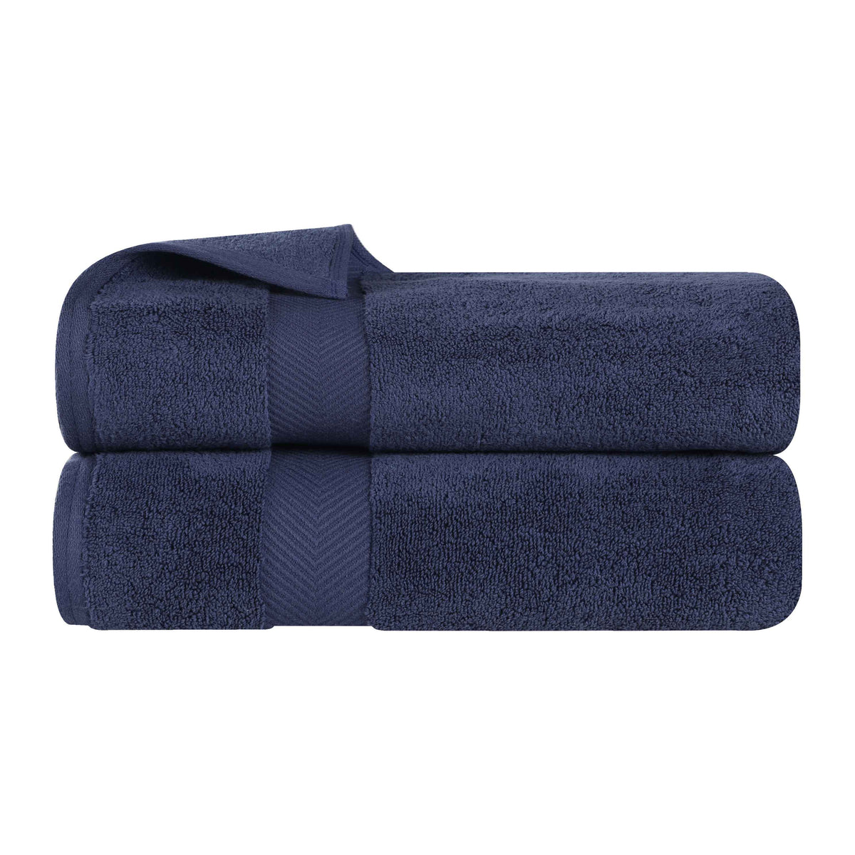 Zero Twist Smart Dry Combed Cotton 2 Piece Bath Towel Set - MidnightBlue