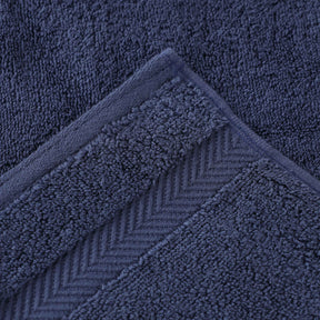 Zero-Twist Cotton Quick-Drying Absorbent Assorted 6 Piece Towel Set - MidnightBlue
