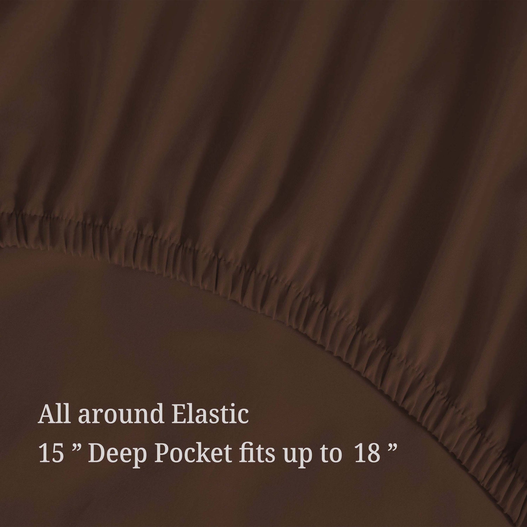 Egyptian Cotton 300 Thread Count Solid Deep Pocket Sheet Set - Mocha