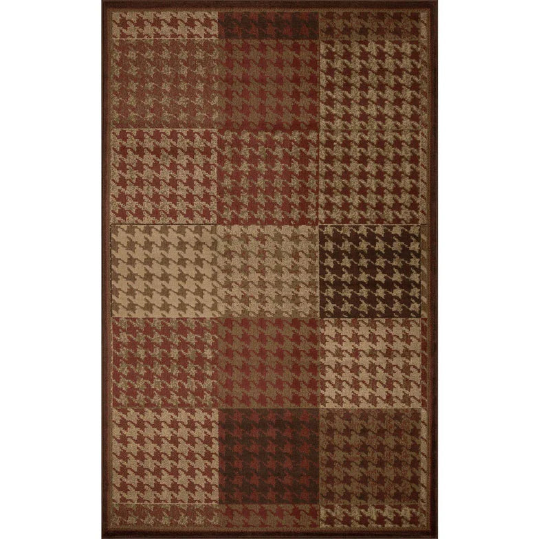Abstract Checkered Geometric Border Indoor Area Rug or Runner